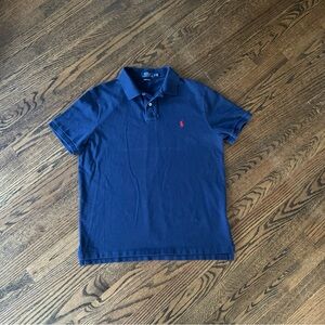 Polo Ralph Lauren Polo Short Sleeve Shirt Men’s L Custom Slim Fit Navy Blue Golf